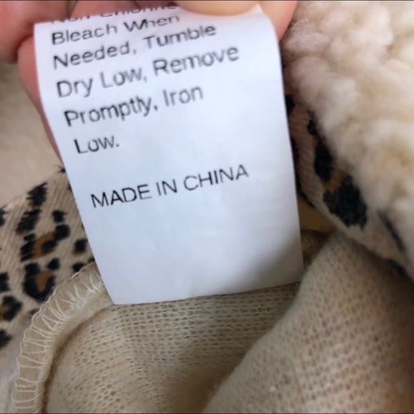 Shein- Teddy Leopard Faux Sherpa Button Up Jacket - Picture 14 of 15